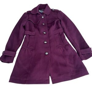 Green With Envy Peacoat - Womens Size Small - Eggplant Color